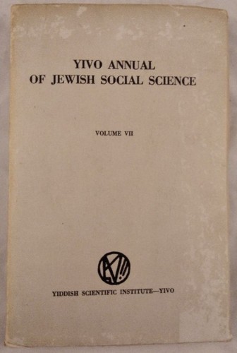 Yivo annual jewish social - yivo, of