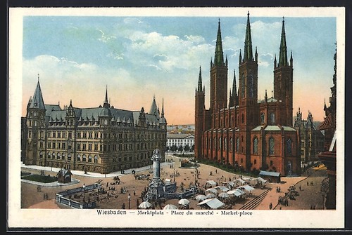 Ansichtskarte wiesbaden - ansichtskarte,