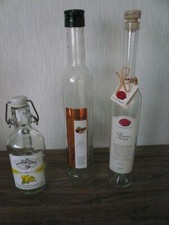 Hobby 3 Schnapsflaschen Likörflaschen Glasflaschen für selbstgemachte Geschenke