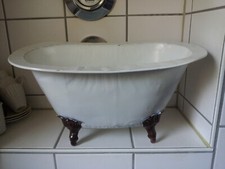 Original Vintage Deko Badewanne Metall  ( weiß lakiertes Blech ) 34x19,5cm , Neu