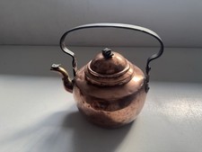 Antiker Kupferkessel Kupfer Kanne Teekanne Wasserkessel alt Vintage H 17 cm