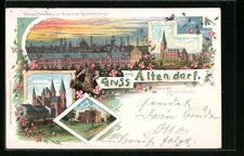 Lithographie Altendorf /Rheindorf, Colonie Cronenberg mit Krupp´scher Fabrik, R 