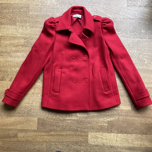 Red valentino caban jacke - red, aus