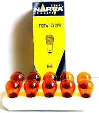 10x Narva 12V 21W Glühlampe Glühbirne Kugellampe Amber  PY21W BAU15s  N36w