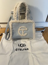 UGG X Telfar Small Shopper Bag Tasche blau Leder Wildleder 
