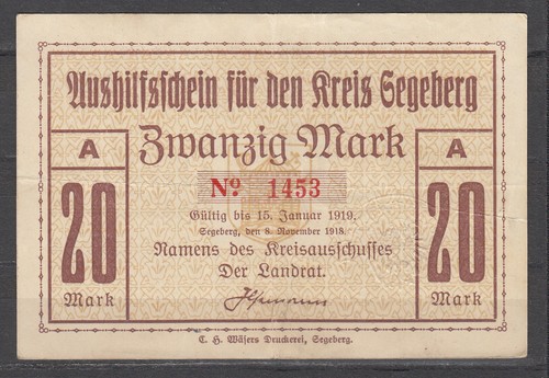 Segeberg kreis 20 mark - segeberg,