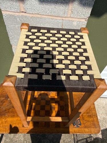 Vintage hocker geflochten sitz - hocker,