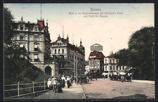 Bremen, Bahnhofstraße mit Hotel Hillmann und Hotel de l´Europe, Ansichtskarte 