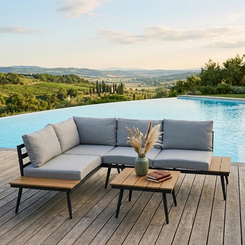 Gartenlounge eckbank aus alu - eckbank,