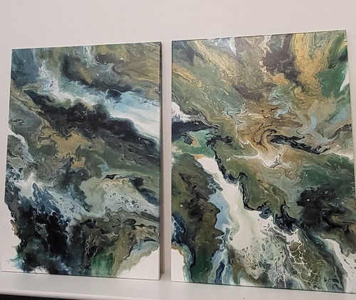 Abstraktes acryl gemälde 2er - abstraktes,