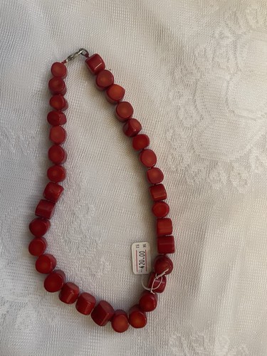 Rote naturstein halskette - halskette, –