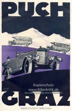 Puch Plakat Gustav Braunbeck Graz Fahrräder Motoren Motorräder  Motor A3 005