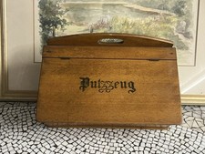 Antiker alter Schuhputzkasten Deckel Griff aus Holz  30 x 18 x 10 cm