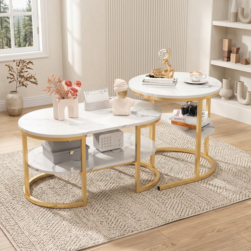 Couchtisch rund 2er set - couchtisch,