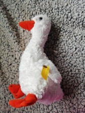 Steiff - süße Ente Gans mit Knopf + Fahne