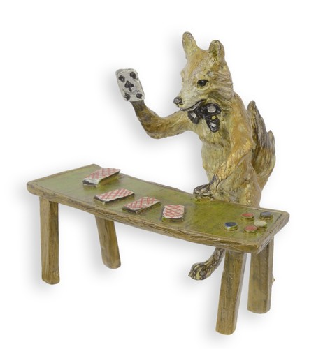 Bronzeskulptur fuchs der - fuchs,