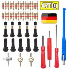 47tlg Autoreifen Ventil Einzieh Hebel Ausdreher Reparatur Werkzeug PKW Motorrad