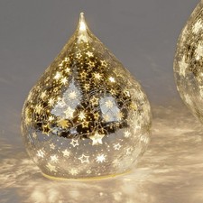 LED Deko Tropfen STERNE silber