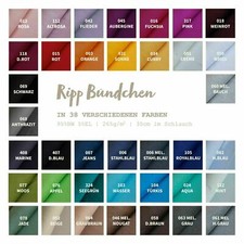 Bündchen gerippt Meterware - Bündchenstoff Uni - Schlauchware - 25 x 56 cm