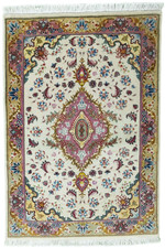 Tabriz 50Raj-Handgeknüpfter Perserteppich mit Seidenanteil 87 x 60 cm
