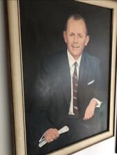 Riesiges Antikes Porträt Ölgemälde Herr im Anzug