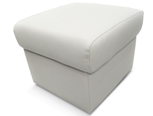 Cremeweiß echtleder hocker - cremeweiß,