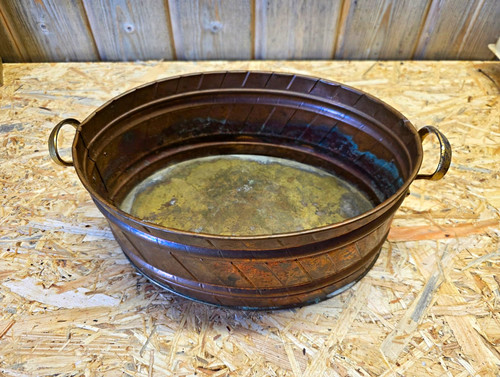 Kupfer wanne oval pflanzkübel - kupfer,