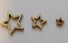 50/100 Stk Weihnachtssterne Holz Deko Tischdeko Weihnachten DIY basteln 10-30mm