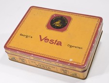 antike ZIGARETTENDOSE - Georgiis VESTA 100 CIGARETTEN - Blechdose Tabakdose