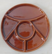 Fondue-Teller Braun mit 6