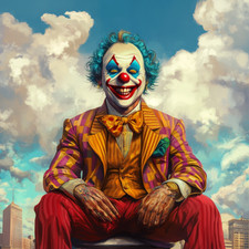 Transparent 18x18 clown in