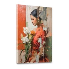 Asiatische Frau Blumen