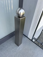 Edelstahl Säule V2A Säule 70cm mit 100mm Edelstahlkugel Garten Deko Handarbeit