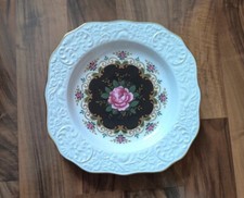 Porzellanteller mit Rose und Goldrand Bavaria Schumann Arzberg