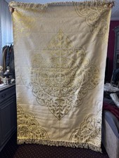 Teppich Baumwolle Beige 120x180 Ornamenten & Fransen Goldprint NEU miavilla