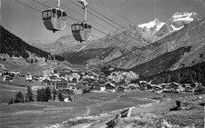 Saas-Fee Schweiz Seilbahn Bergpanorama Fletschhorn Laquinhorn Vintage Postkarte