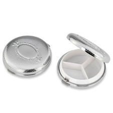 Pillendosen Metall Rund Silber