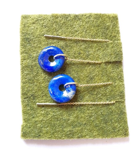 Lapislazuli donut ohrhänger - donut,