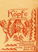 Max pechstein woodcut heads - max,