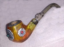 Sammeln & Seltenes alt Tabak Pfeife mit Silberschmuck, aus Bernstein? Amber?  #4