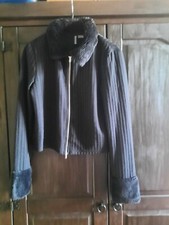 Bolero JACKE MIT KUNSTFELL AM KRAGEN UND ÄRMELN