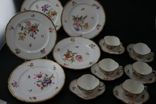 6 Mokkatassen + Steingut  handbemalt Utzschneider & Cie - Sarreguemines, ab 1860