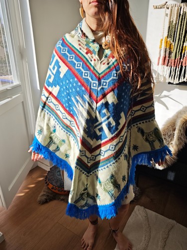 Handgefertigter alpaka poncho - alpaka,