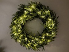 LED Tannenkranz Türkranz beleuchtet Weihnachtskranz für Innen Außen 45cm Timer