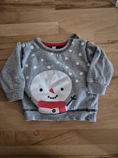 Baby Kleinkind Pullover Weihnachten Winter mit Schneemann, Größe. 74
