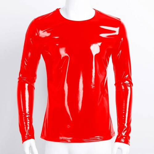 Herren faux lackleder tops - faux,