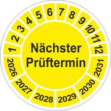 Nächster Prüftermin Wartung  UVV  Prüfplaketten gelb 1 bis 1000 Stück 5146 2026