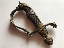 alter Degengriff Säbel Dolch Degen Griff Löwe Löwenkopfsäbel Messing