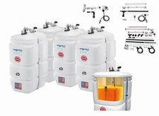 4 x 1000 L Öltank Eck Aufstellung Schütz doppelwandig Kunststoff schmale Bauform