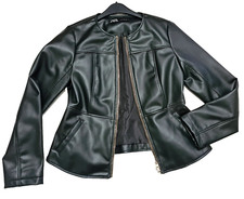 ZARA Damen Biker- Kunstlederjacke Gr. L schwarz Markanter Stil mit Attitude Neu!